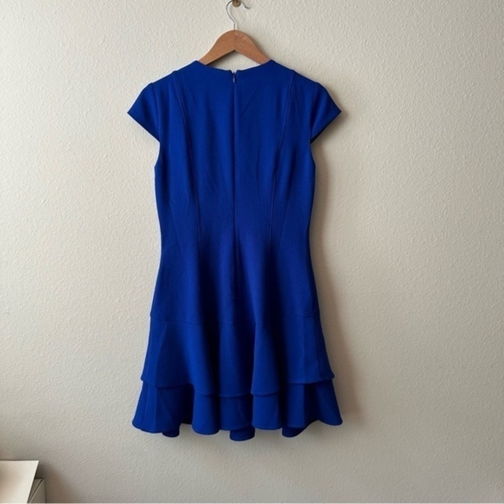 Eliza J Cole Blue Stretch Slimming Crepe Ruffle
Tiered Hem Sheath Dress - Size 6 - Picture 3 of 7